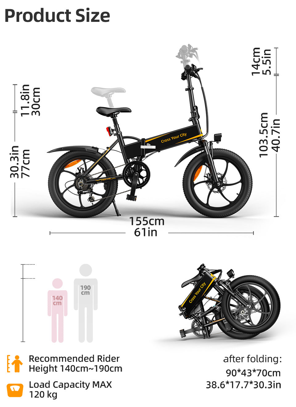 ADO A20+ Folding Electric Bike
