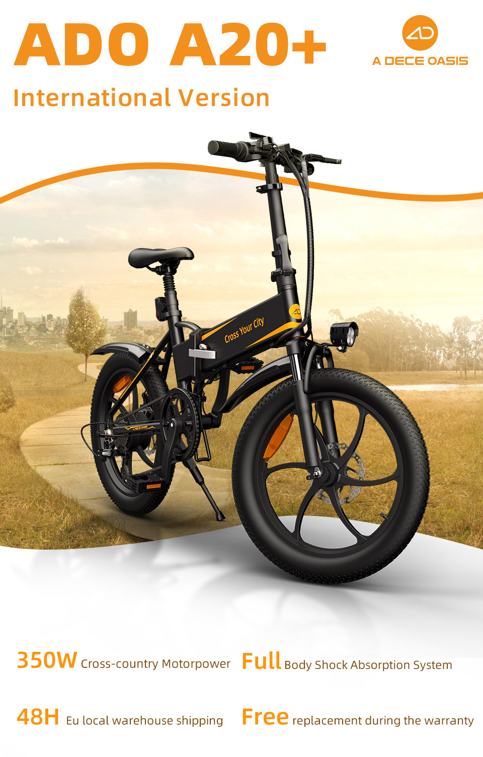ADO A20+ Folding Electric Bike