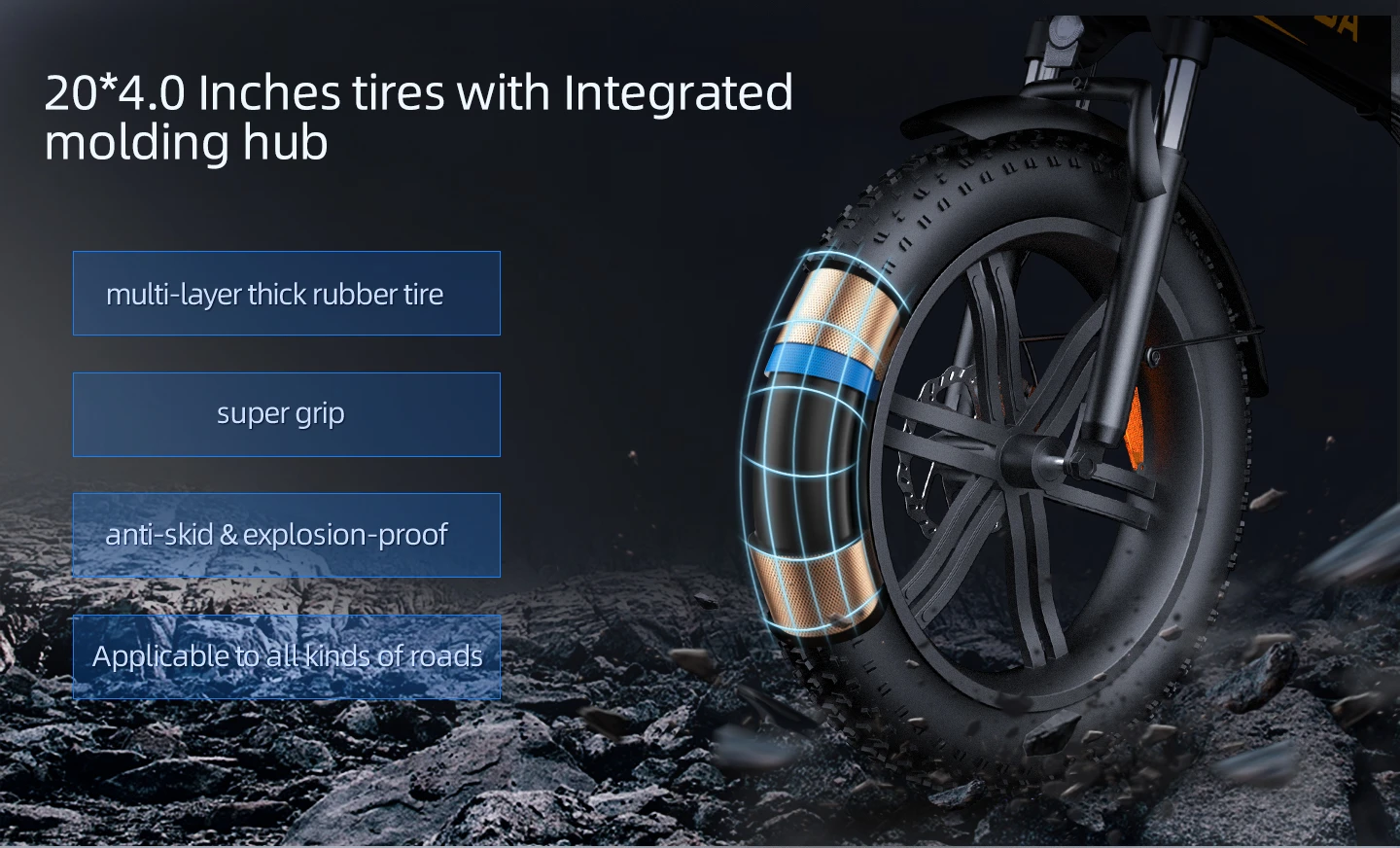 ADO A20F XE-CE Fat Tyre Folding Electric Bike