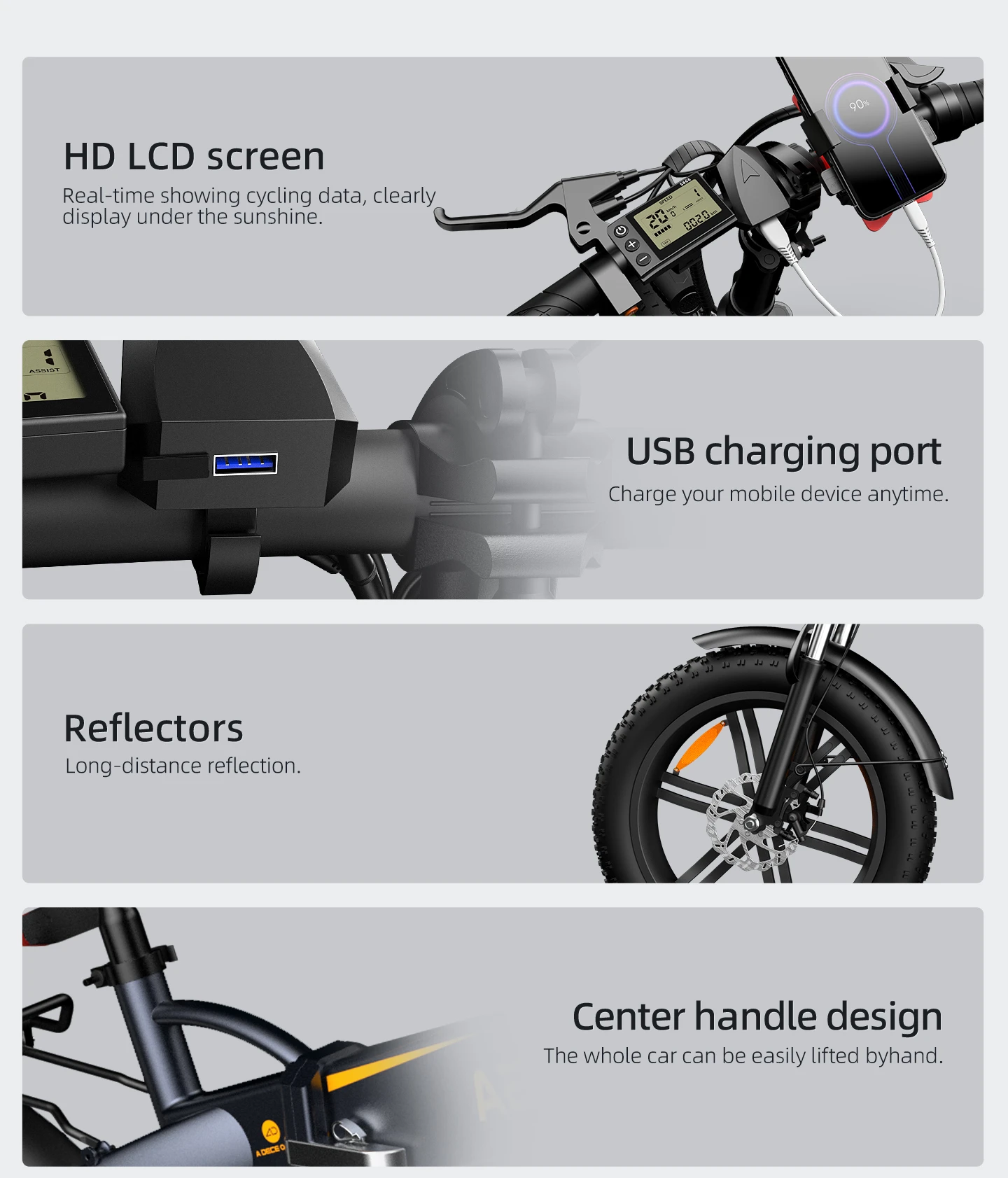 ADO A20F XE-CE Fat Tyre Folding Electric Bike
