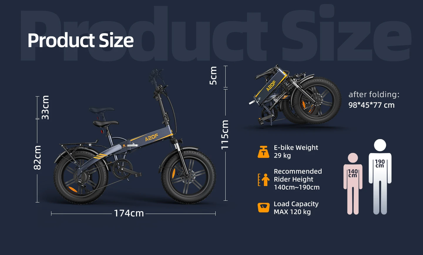 ADO A20F XE-CE Fat Tyre Folding Electric Bike