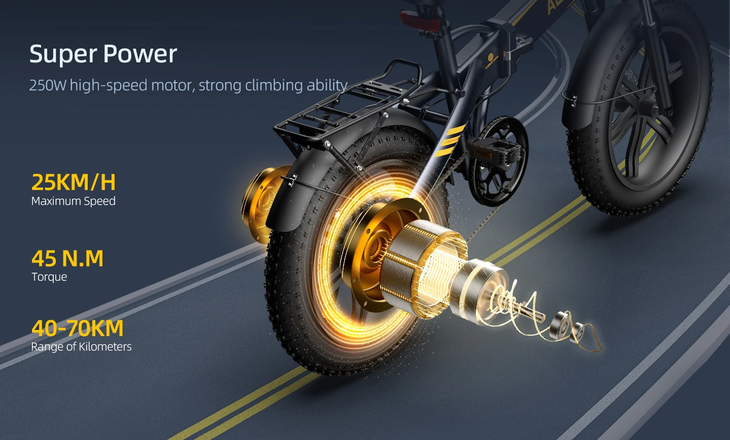 ADO A20F XE-CE Fat Tyre Folding Electric Bike