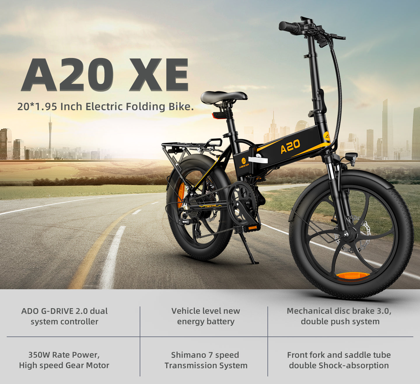 ADO A20 XE 350W Folding E-Bike
