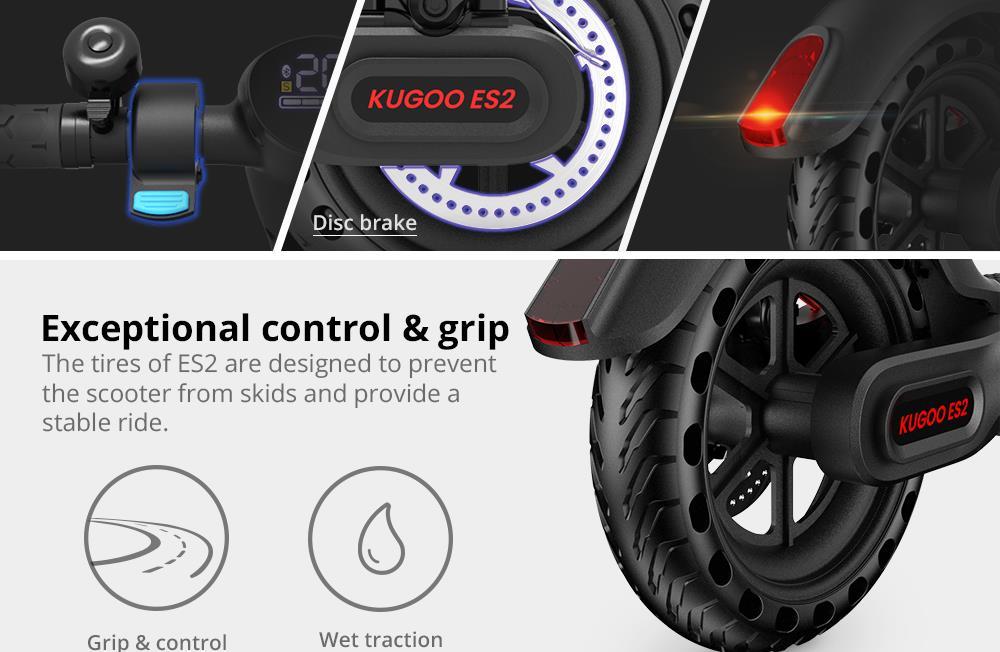 KUGOO ES2 Folding Electric Scooter - Black