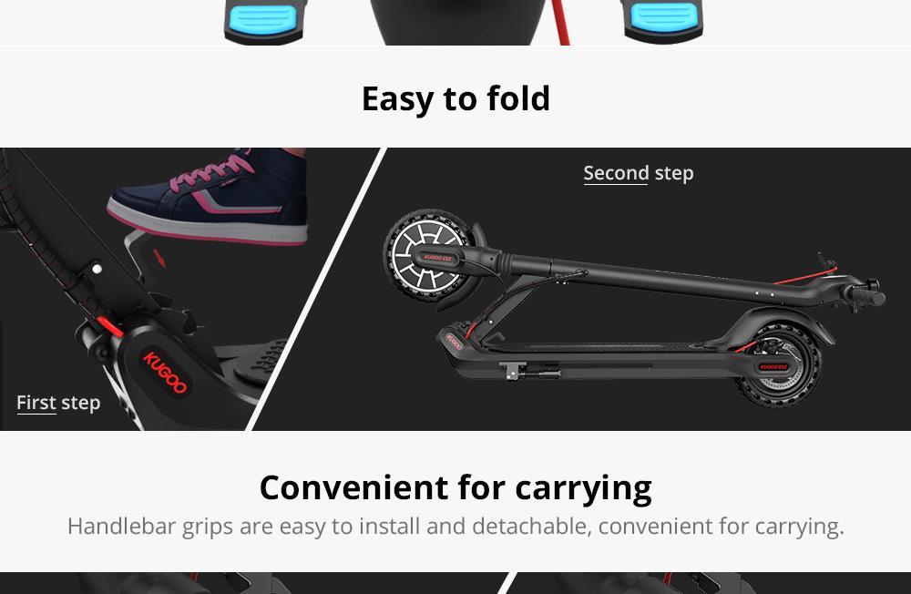 KUGOO ES2 Folding Electric Scooter - Black