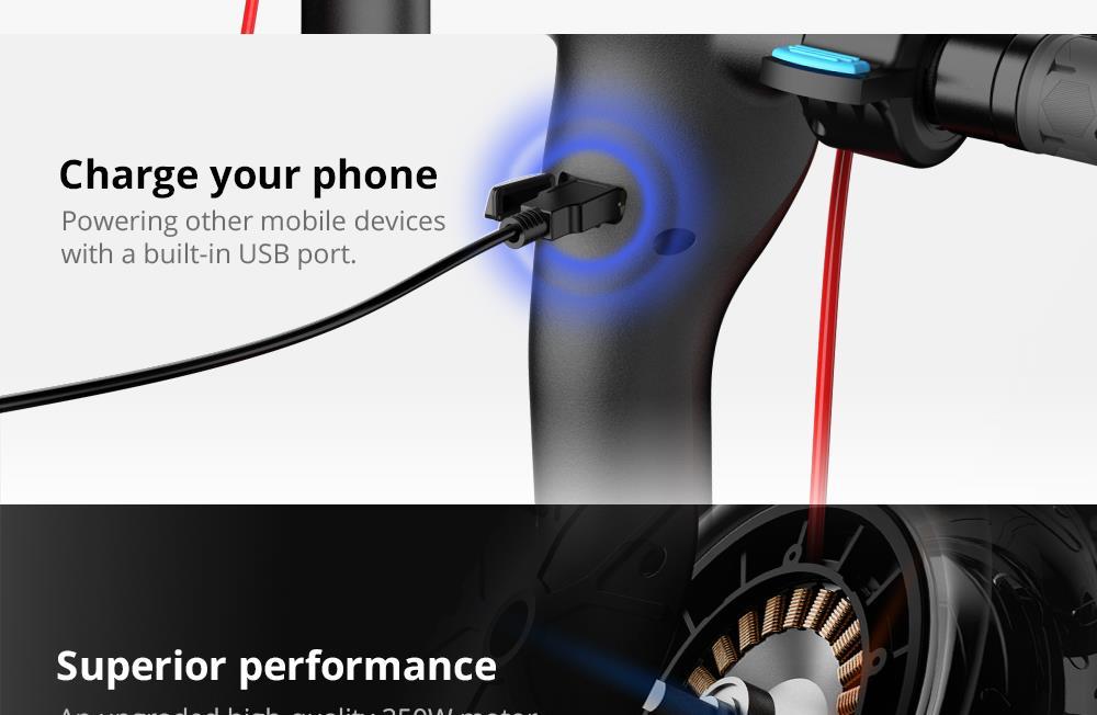 KUGOO ES2 Folding Electric Scooter - Black